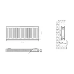 Flomasta Type 21 Double-Panel Plus Single Convector Radiator 400 x 1100mm White 3591BTU 10 Flomasta Type 21 Double-Panel Plus Single Convector Radiator 400 x 1100mm White 3591BTU -Central Heating Radiators shop 104XP A4