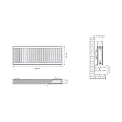 Flomasta Type 21 Double-Panel Plus Single Convector Radiator 300 x 1200mm White 3102BTU 10 Flomasta Type 21 Double-Panel Plus Single Convector Radiator 300 x 1200mm White 3102BTU -Central Heating Radiators shop 186XP A4