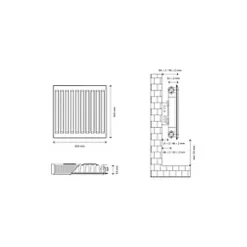 Flomasta Type 11 Single-Panel Single Convector Radiator 500 x 600mm White 1664BTU 10 Flomasta Type 11 Single-Panel Single Convector Radiator 500 x 600mm White 1664BTU -Central Heating Radiators shop 337XP A4