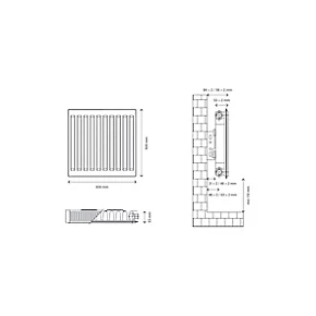 Flomasta Type 11 Single-Panel Single Convector Radiator 500 x 600mm White 1664BTU 5 Flomasta Type 11 Single-Panel Single Convector Radiator 500 x 600mm White 1664BTU - Image 5