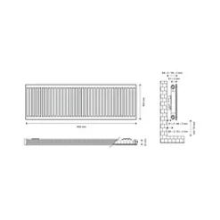 Flomasta Type 11 Single-Panel Single Convector Radiator 600 x 1400mm White 4542BTU -Central Heating Radiators shop 365XP A4