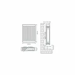 Flomasta Type 21 Double-Panel Plus Single Convector Radiator 600 x 400mm White 1824BTU 10 Flomasta Type 21 Double-Panel Plus Single Convector Radiator 600 x 400mm White 1824BTU -Central Heating Radiators shop 366XP A4