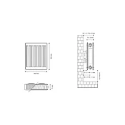 Flomasta Type 21 Double-Panel Plus Single Convector Radiator 500 x 500mm White 1960BTU -Central Heating Radiators shop 411XP A4