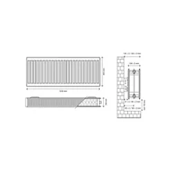 Flomasta Type 22 Double-Panel Double Convector Radiator 400 x 1200mm White 4987BTU -Central Heating Radiators shop 428XP A4
