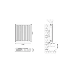 Flomasta Type 11 Single-Panel Single Convector Radiator 700 x 700mm White 2590BTU 10 Flomasta Type 11 Single-Panel Single Convector Radiator 700 x 700mm White 2590BTU -Central Heating Radiators shop 435XP A4