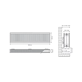 Flomasta Type 22 Double-Panel Double Convector Radiator 300 x 1800mm White 5815BTU 5 Flomasta Type 22 Double-Panel Double Convector Radiator 300 x 1800mm White 5815BTU - Image 5
