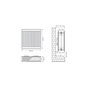 Flomasta Type 22 Double-Panel Double Convector Radiator 600 x 600mm White 3499BTU 2 Flomasta Type 22 Double-Panel Double Convector Radiator 600 x 600mm White 3499BTU - Image 2