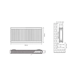 Flomasta Type 21 Double-Panel Plus Single Convector Radiator 500 x 900mm White 3528BTU -Central Heating Radiators shop 547XP A4