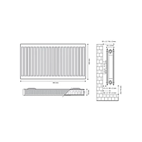 Flomasta Type 21 Double-Panel Plus Single Convector Radiator 600 x 900mm White 4104BTU 5 Flomasta Type 21 Double-Panel Plus Single Convector Radiator 600 x 900mm White 4104BTU - Image 5
