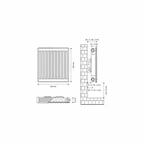 Flomasta Type 11 Single-Panel Single Convector Radiator 600 x 600mm White 1946BTU 5 Flomasta Type 11 Single-Panel Single Convector Radiator 600 x 600mm White 1946BTU - Image 5