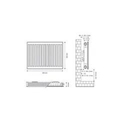Flomasta Type 11 Single-Panel Single Convector Radiator 600 x 900mm White 2920BTU 10 Flomasta Type 11 Single-Panel Single Convector Radiator 600 x 900mm White 2920BTU -Central Heating Radiators shop 585XP A4