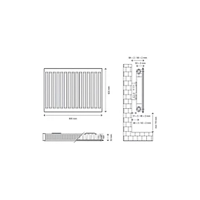 Flomasta Type 11 Single-Panel Single Convector Radiator 600 x 900mm White 2920BTU 5 Flomasta Type 11 Single-Panel Single Convector Radiator 600 x 900mm White 2920BTU - Image 5
