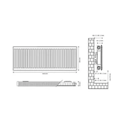 Flomasta Type 11 Single-Panel Single Convector Radiator 300 x 1200mm White 2130BTU -Central Heating Radiators shop 605XP A4