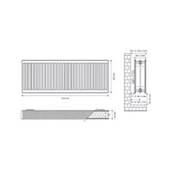 Flomasta Type 22 Double-Panel Double Convector Radiator 600 x 1200mm White 6998BTU 10 Flomasta Type 22 Double-Panel Double Convector Radiator 600 x 1200mm White 6998BTU -Central Heating Radiators shop 612XP A4