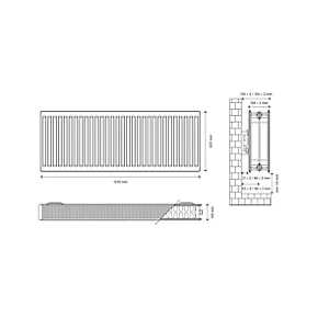 Flomasta Type 22 Double-Panel Double Convector Radiator 600 x 1200mm White 6998BTU 5 Flomasta Type 22 Double-Panel Double Convector Radiator 600 x 1200mm White 6998BTU - Image 5