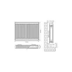 Flomasta Type 21 Double-Panel Plus Single Convector Radiator 600 x 700mm White 3192BTU -Central Heating Radiators shop 646XP A4