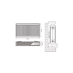 Flomasta Type 22 Double-Panel Double Convector Radiator 500 x 700mm White 3515BTU 10 Flomasta Type 22 Double-Panel Double Convector Radiator 500 x 700mm White 3515BTU -Central Heating Radiators shop 674XP A4