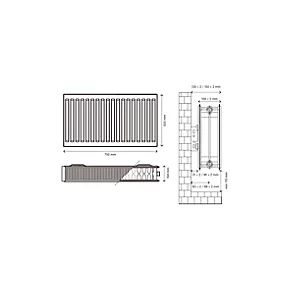 Flomasta Type 22 Double-Panel Double Convector Radiator 500 x 700mm White 3515BTU 5 Flomasta Type 22 Double-Panel Double Convector Radiator 500 x 700mm White 3515BTU - Image 5