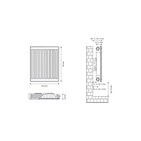 Flomasta Type 11 Single-Panel Single Convector Radiator 700 x 800mm White 2960BTU 5 Flomasta Type 11 Single-Panel Single Convector Radiator 700 x 800mm White 2960BTU - Image 5