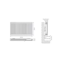 Flomasta Type 11 Single-Panel Single Convector Radiator 700 x 1000mm White 3700BTU -Central Heating Radiators shop 732XP A4