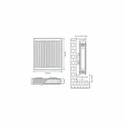 Flomasta Type 21 Double-Panel Plus Single Convector Radiator 700 x 700mm White 3631BTU -Central Heating Radiators shop 756XP A4