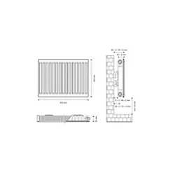 Flomasta Type 11 Single-Panel Single Convector Radiator 600 x 800mm White 2595BTU 10 Flomasta Type 11 Single-Panel Single Convector Radiator 600 x 800mm White 2595BTU -Central Heating Radiators shop 759XP A4