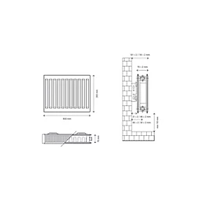 Flomasta Type 21 Double-Panel Plus Single Convector Radiator 300 x 800mm White 2068BTU 4 Flomasta Type 21 Double-Panel Plus Single Convector Radiator 300 x 800mm White 2068BTU - Image 4