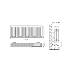 Flomasta Type 22 Double-Panel Double Convector Radiator 300 x 1200mm White 3876BTU 4 Flomasta Type 22 Double-Panel Double Convector Radiator 300 x 1200mm White 3876BTU - Image 4