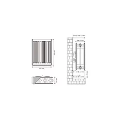 Flomasta Type 22 Double-Panel Double Convector Radiator 600 x 400mm White 2333BTU -Central Heating Radiators shop 870XP A4