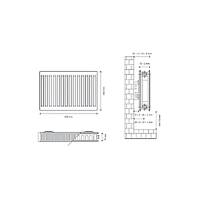 Flomasta Type 21 Double-Panel Plus Single Convector Radiator 400 x 900mm White 2938BTU 5 Flomasta Type 21 Double-Panel Plus Single Convector Radiator 400 x 900mm White 2938BTU - Image 5