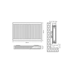 Flomasta Type 21 Double-Panel Plus Single Convector Radiator 600 x 800mm White 3648BTU 10 Flomasta Type 21 Double-Panel Plus Single Convector Radiator 600 x 800mm White 3648BTU -Central Heating Radiators shop 932XP A4