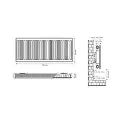 Flomasta Type 11 Single-Panel Single Convector Radiator 500 x 1000mm White 2773BTU -Central Heating Radiators shop 969XP A4