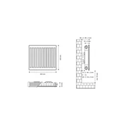 Flomasta Type 11 Single-Panel Single Convector Radiator 500 x 900mm White 2496BTU 10 Flomasta Type 11 Single-Panel Single Convector Radiator 500 x 900mm White 2496BTU -Central Heating Radiators shop 988XP A4