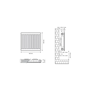 Flomasta Type 11 Single-Panel Single Convector Radiator 500 x 900mm White 2496BTU 5 Flomasta Type 11 Single-Panel Single Convector Radiator 500 x 900mm White 2496BTU - Image 5