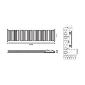 Flomasta Type 11 Single-Panel Single Convector Radiator 500 x 1600mm White 4436BTU 5 Flomasta Type 11 Single-Panel Single Convector Radiator 500 x 1600mm White 4436BTU - Image 5